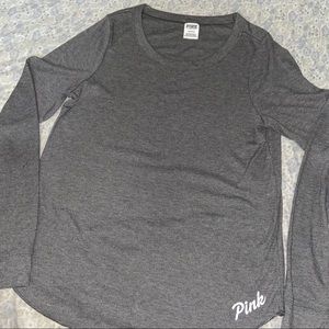 Pink Victoria Secret: Grey Long Sleeve Tee